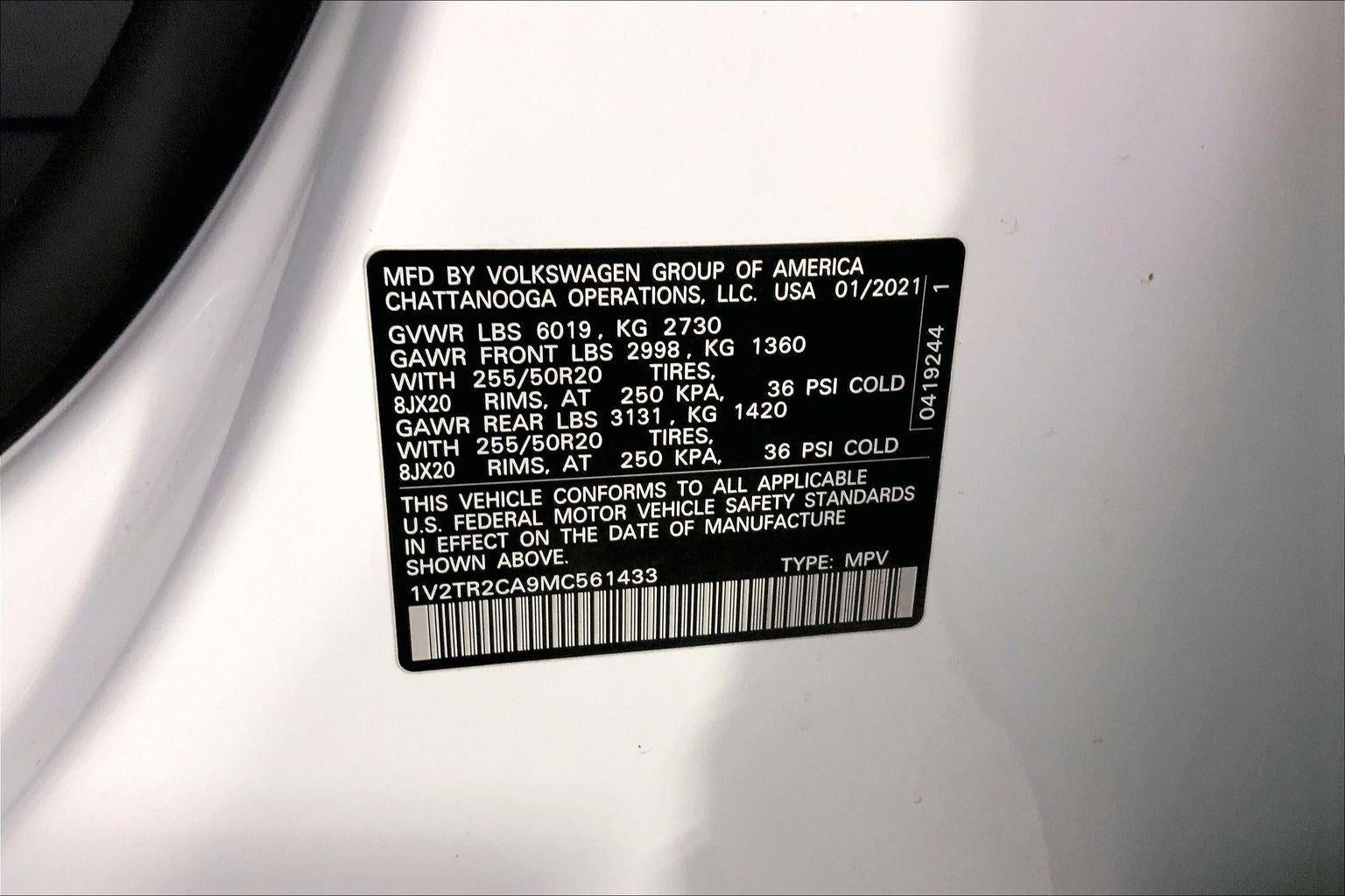 2021 Volkswagen Atlas 3.6L V6 SEL Premium