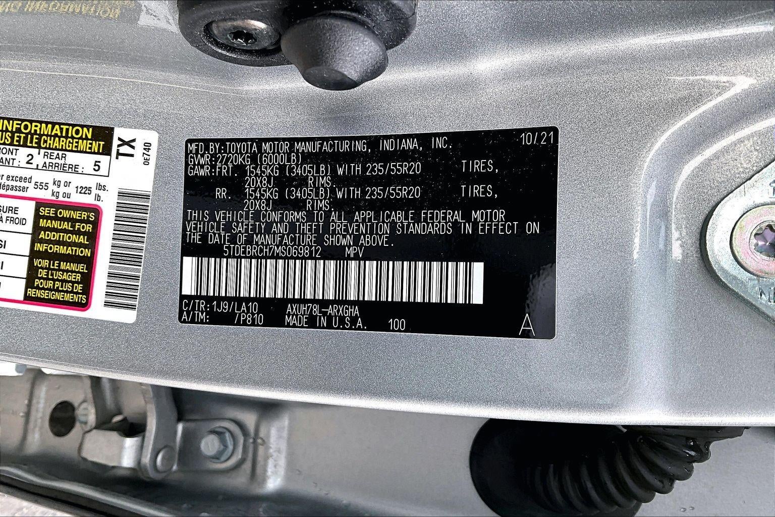 2021 Toyota Highlander Hybrid Platinum