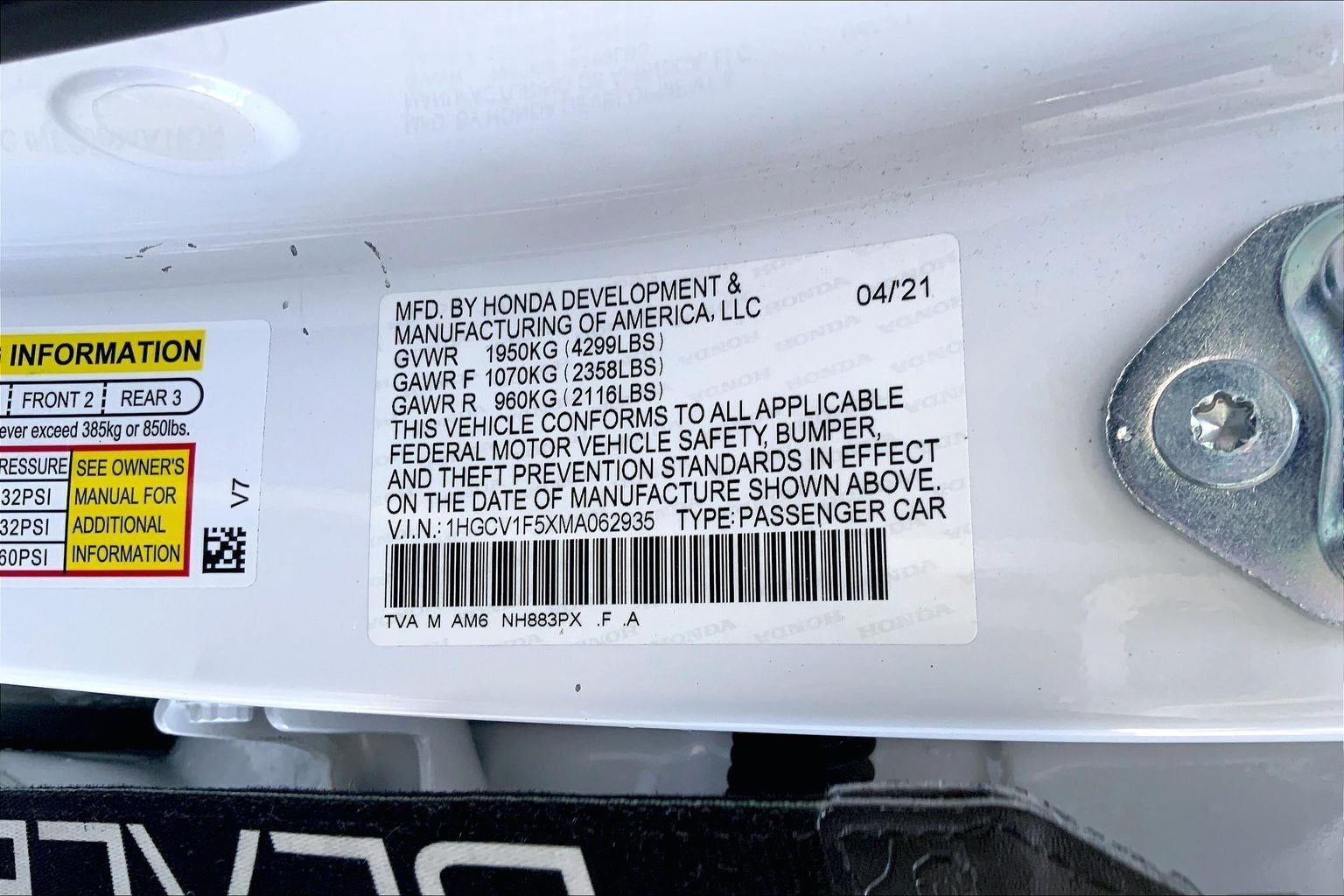 2021 Honda Accord Sedan EX-L