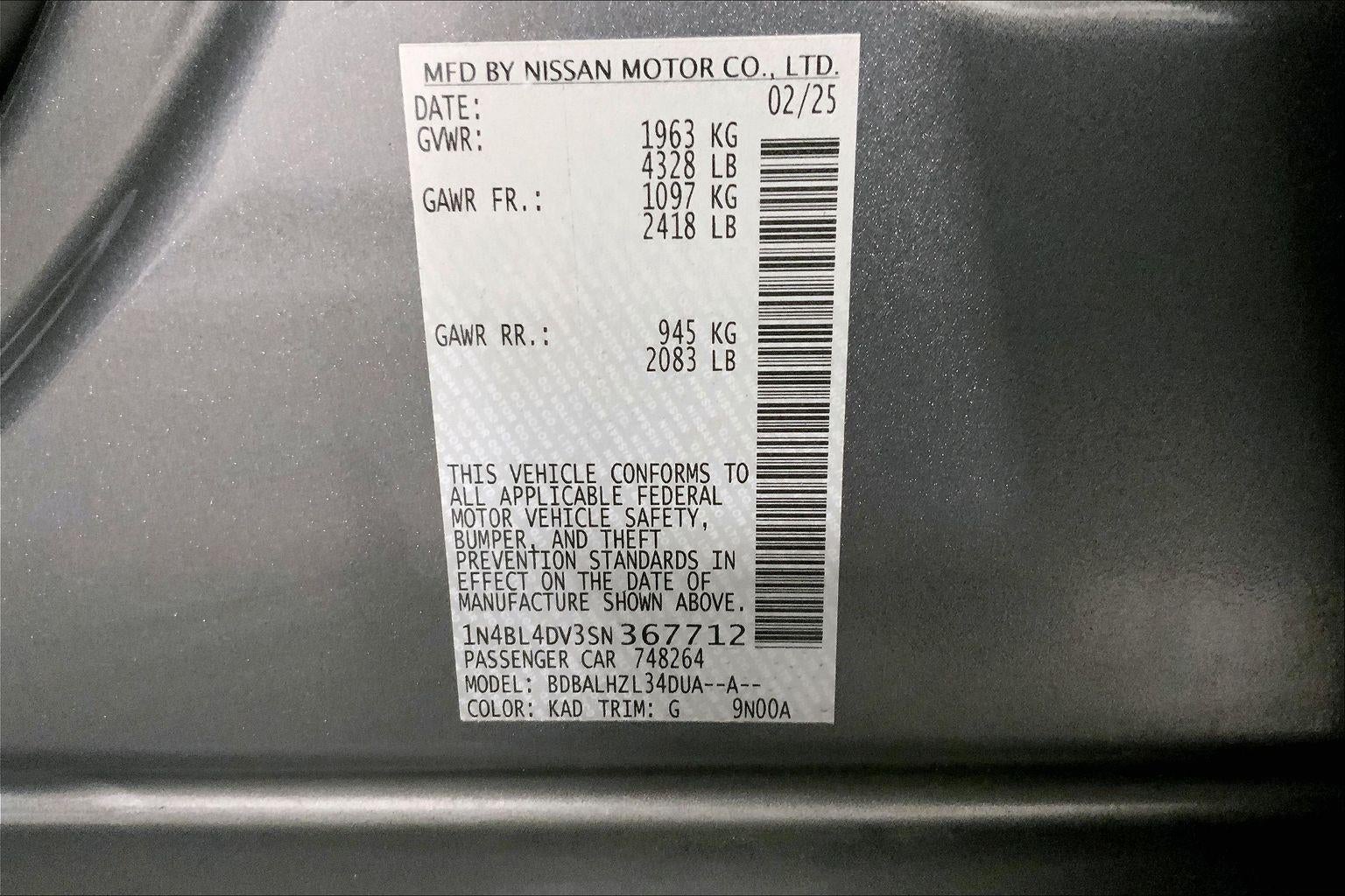 2025 Nissan Altima SV