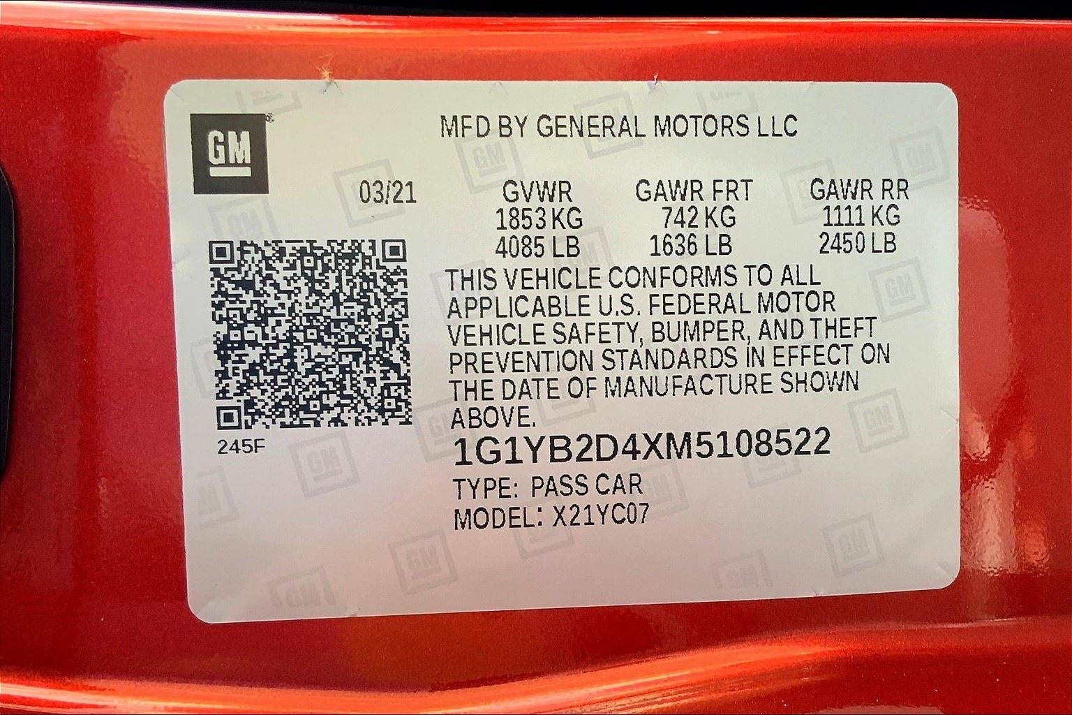 2021 Chevrolet Corvette Stingray 2LT