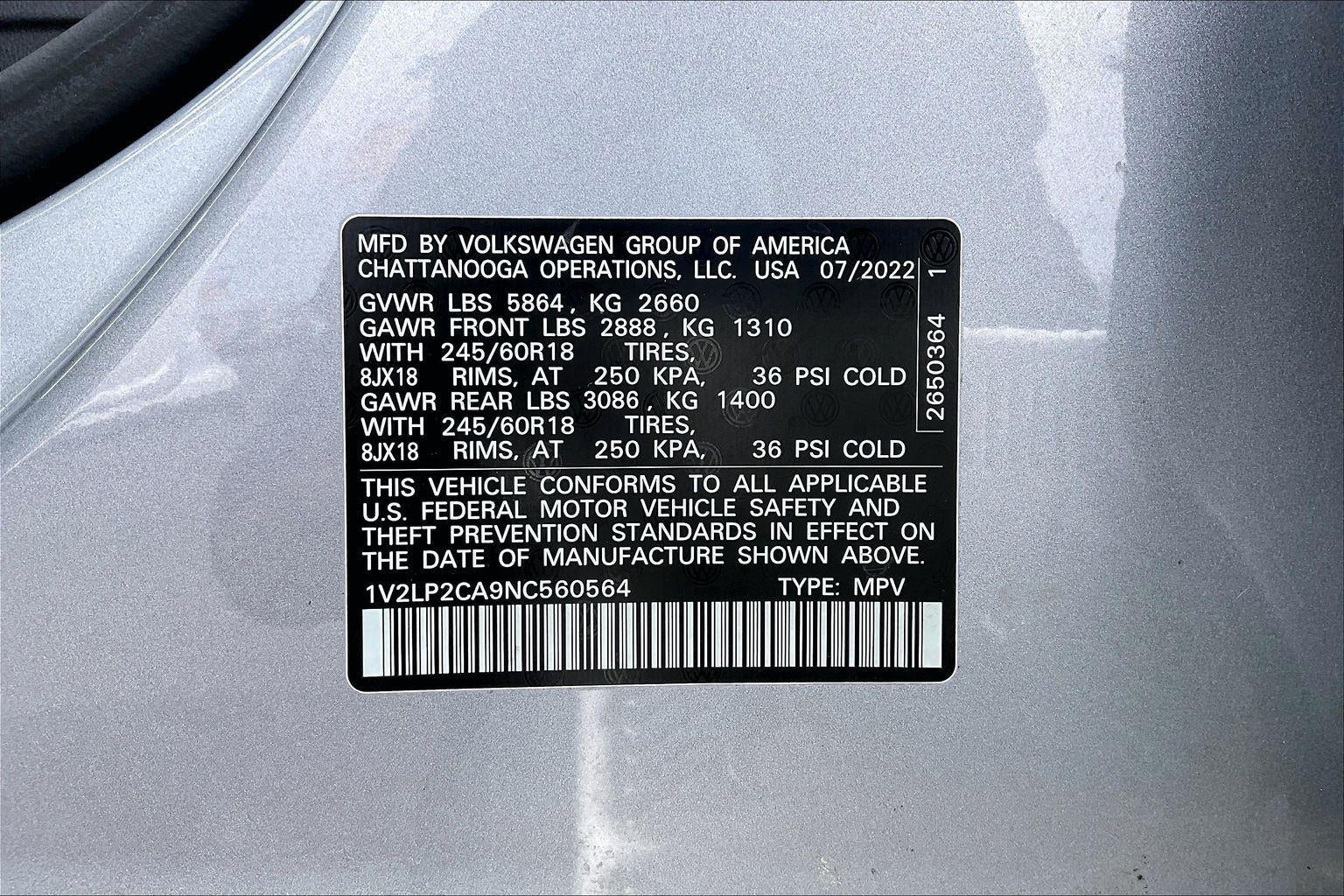 2022 Volkswagen Atlas 2.0T SE