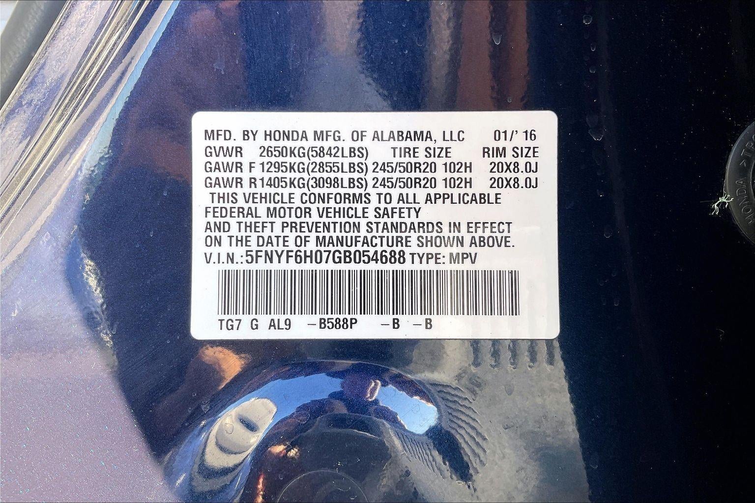 2016 Honda Pilot Elite