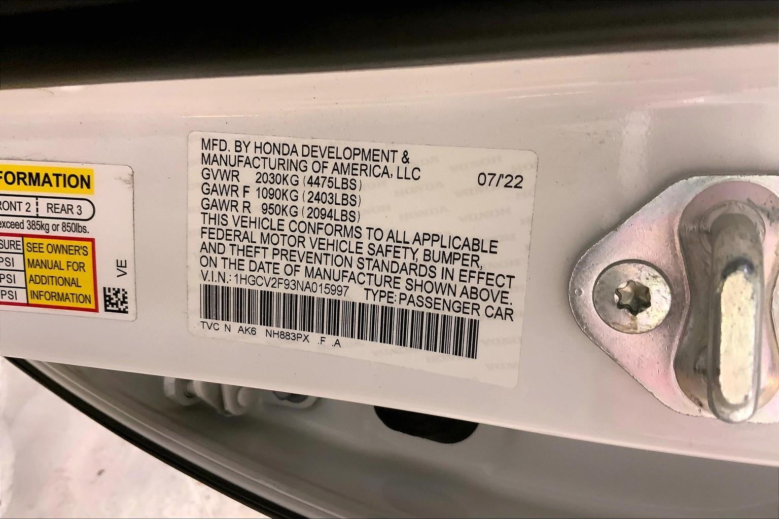 2022 Honda Accord Sedan Touring