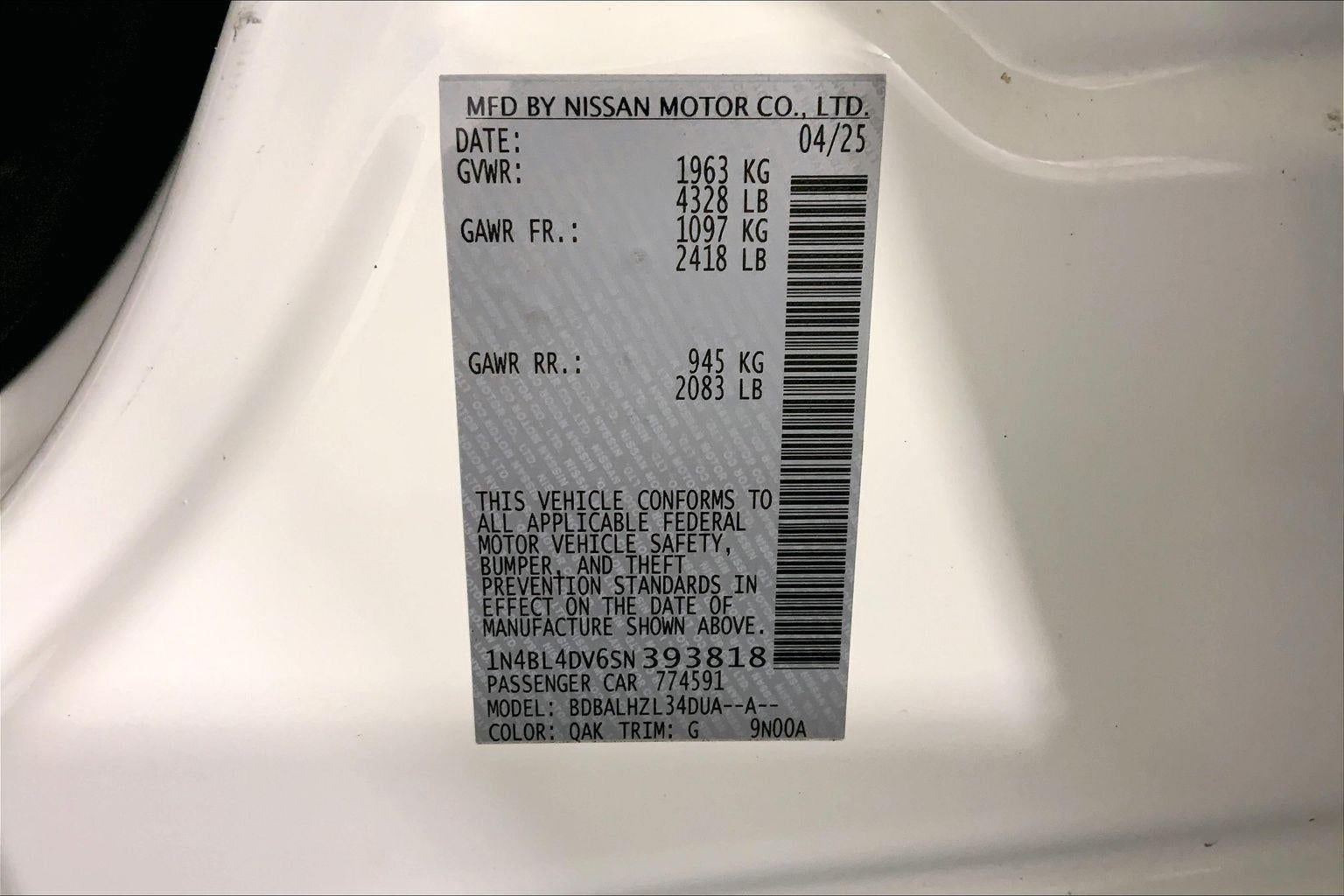 2025 Nissan Altima SV