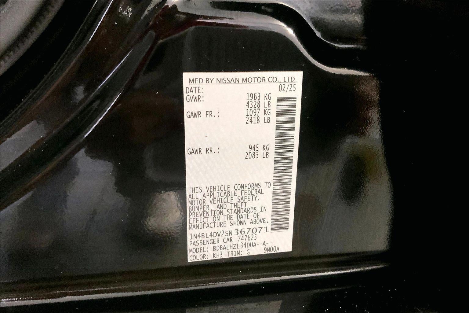 2025 Nissan Altima SV FWD