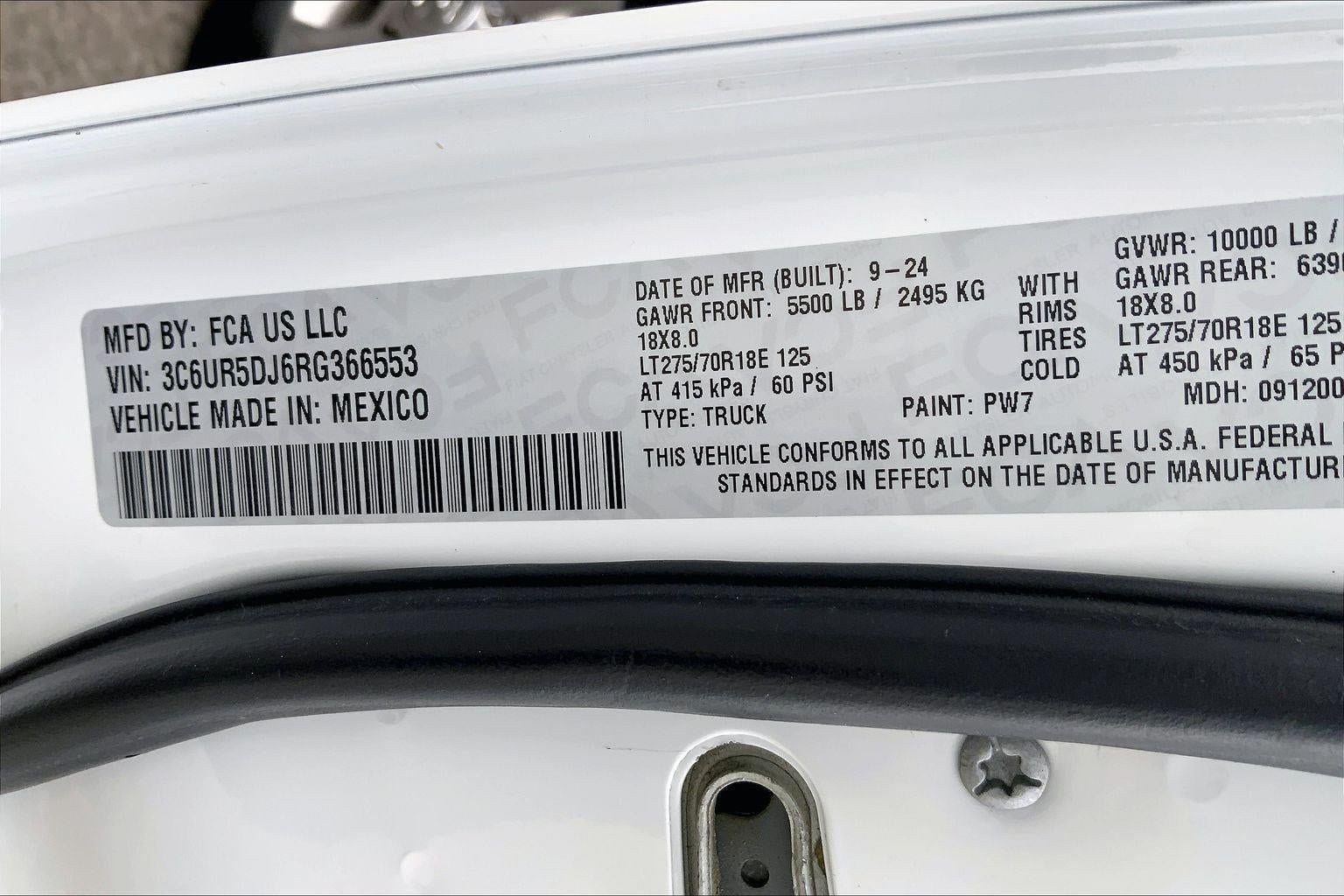 2024 RAM 2500 Big Horn Crew Cab 4x4 6'4' Box