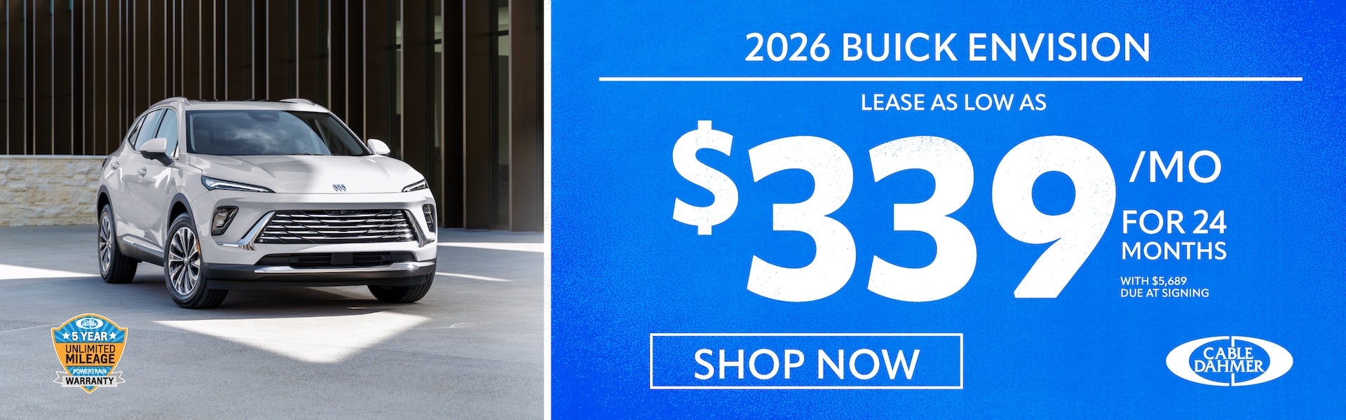 2026 Buick Envision lease as low as $339/mo